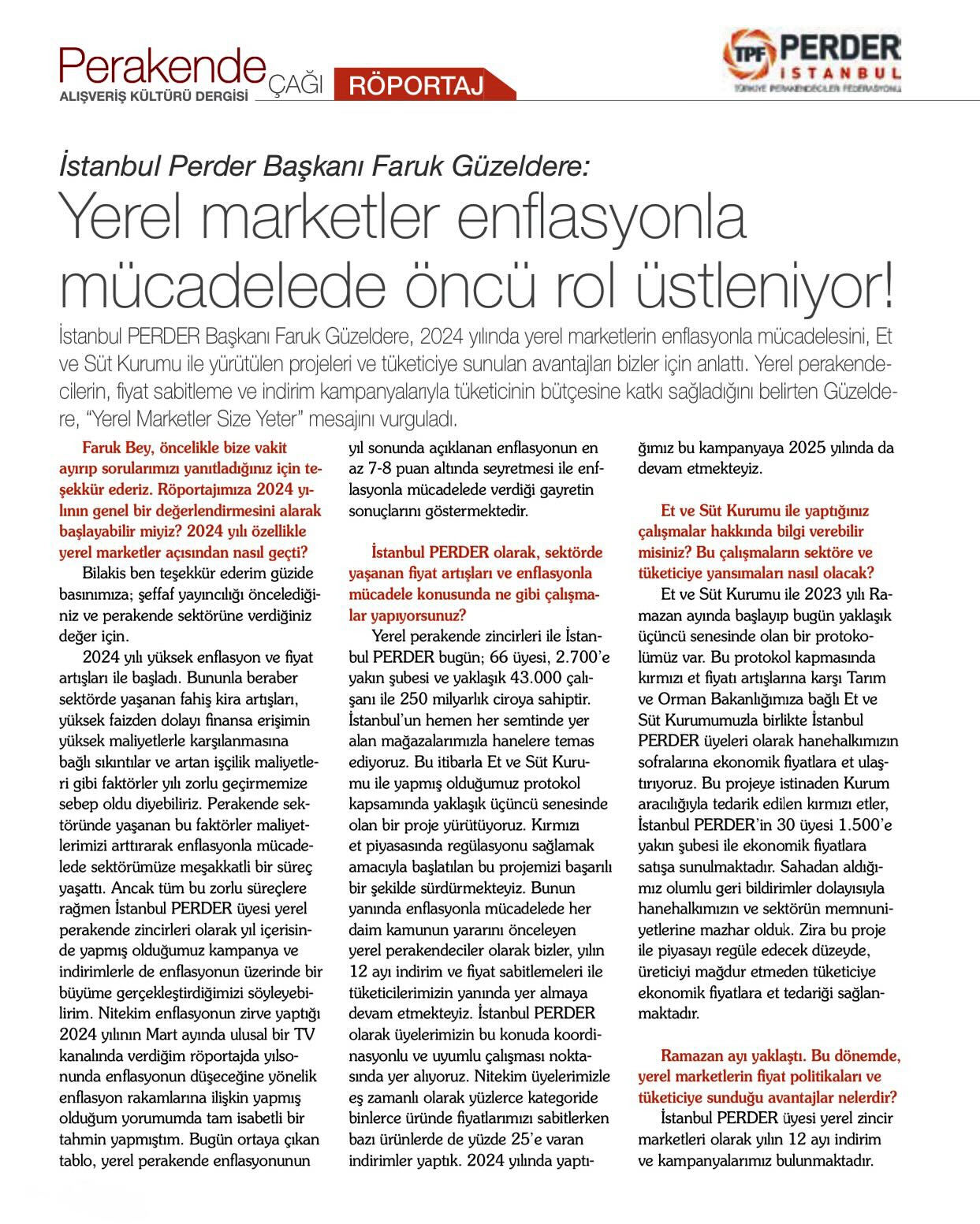 Faruk Güzeldere: "Yerel Marketler Enflasyonla Mücadelede Öncü Rol Üstleniyor!"