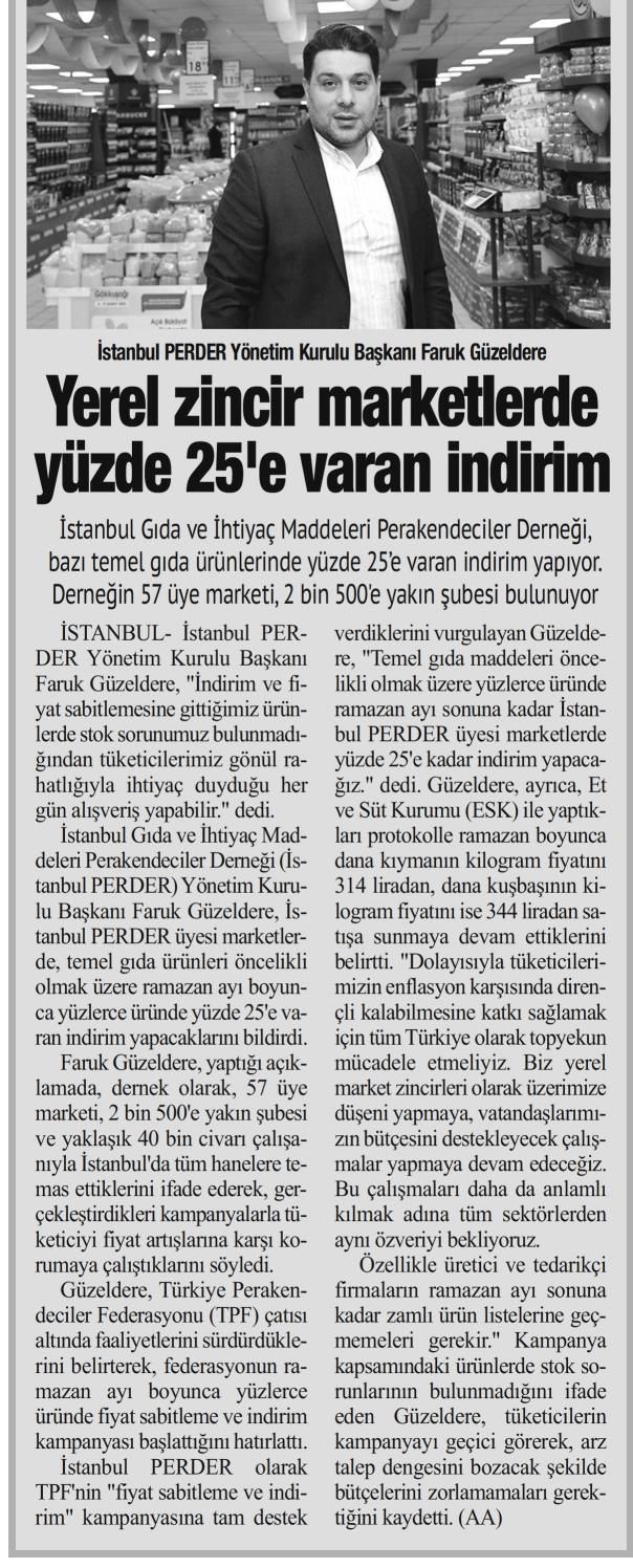 Yerel Zincir Marketlerde Yüzde 25'e Varan İndirim