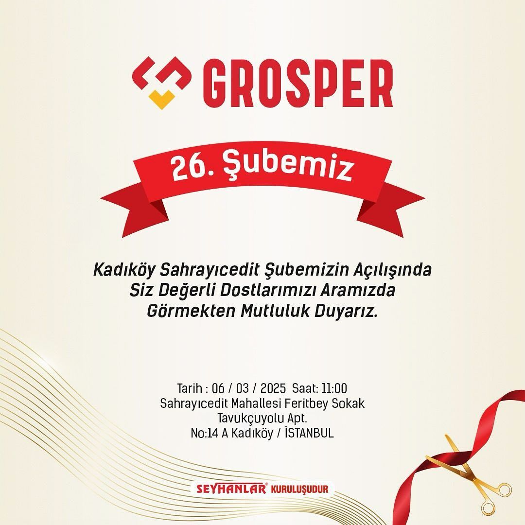 Grosper Market Sahrayıcedit Şubesi Açılıyor!