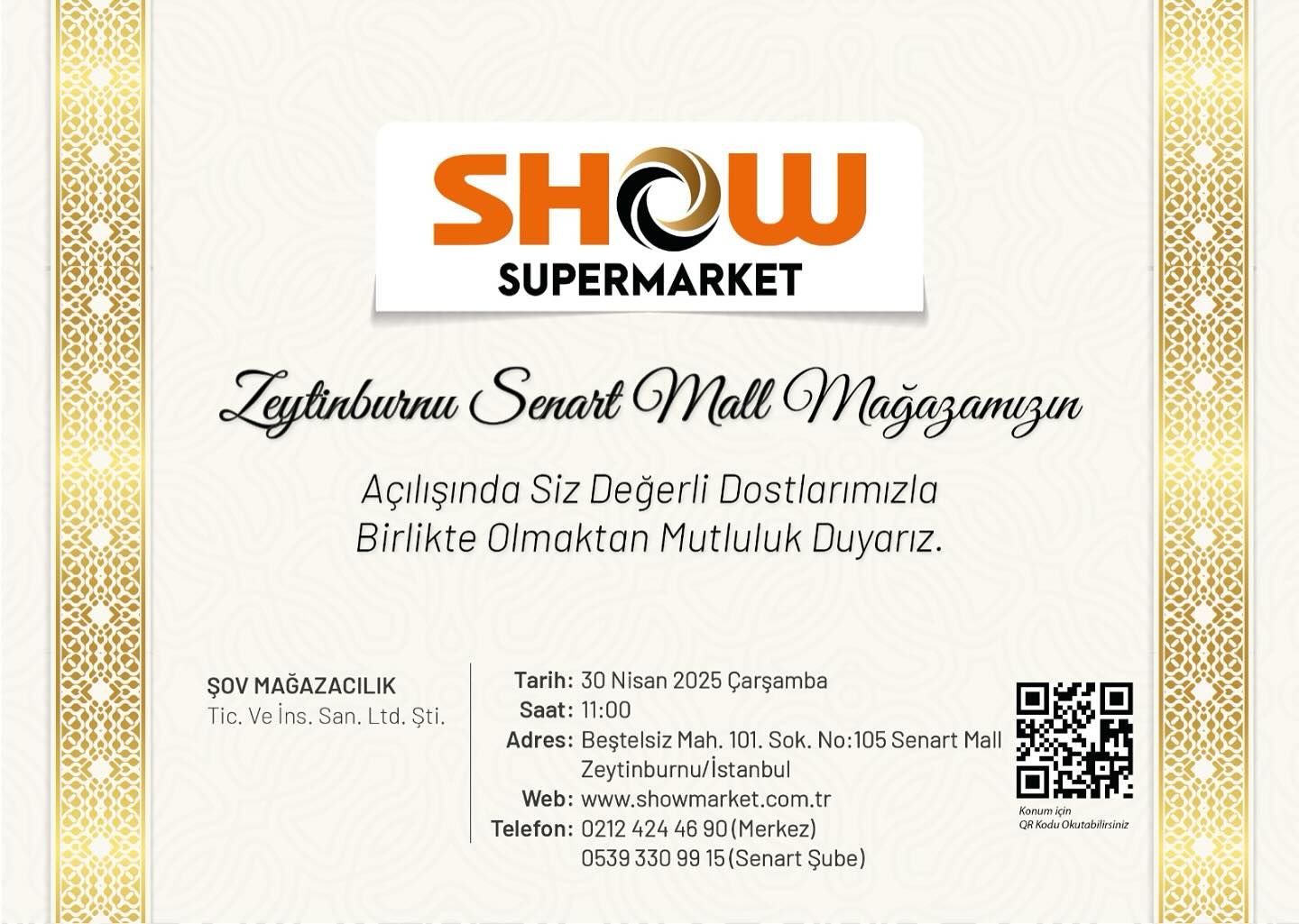 Show Hipermarket Zeytinburnu Senart Şubesi Açılıyor!