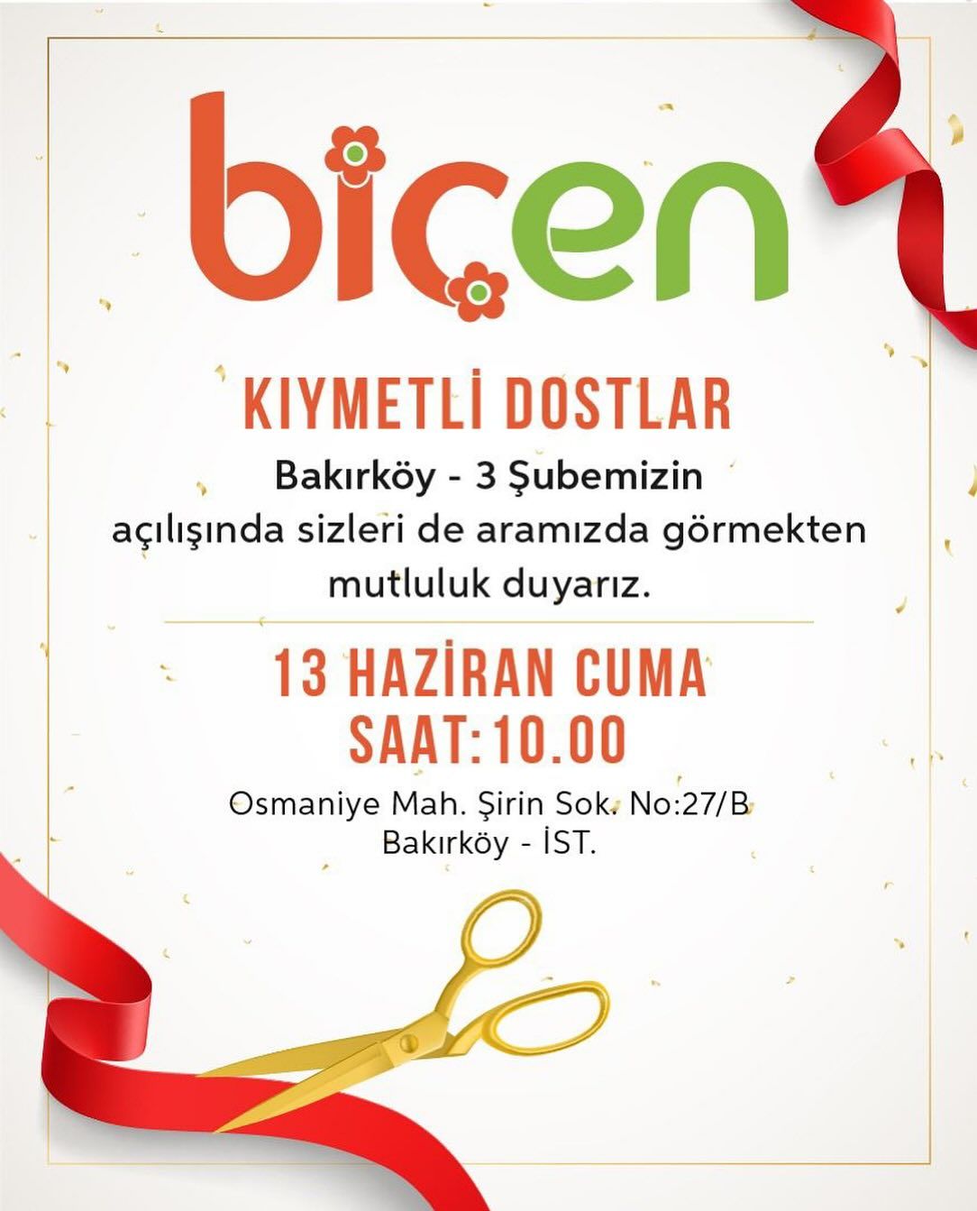 Biçen Market, Bakırköy’de Yeni Şubesini Açıyor!