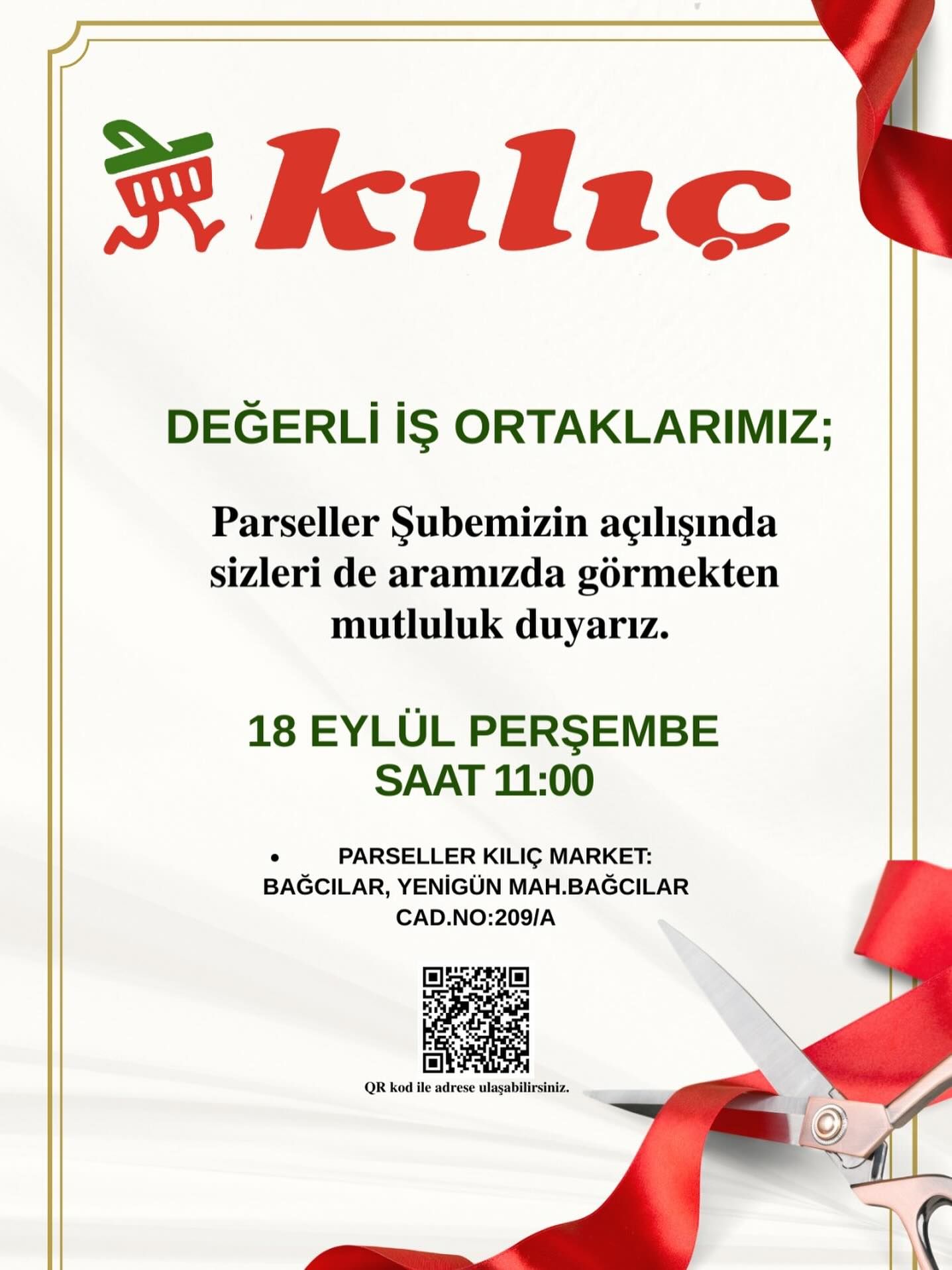 Kılıç Market Parseller’de Yeni Şube Açıyor