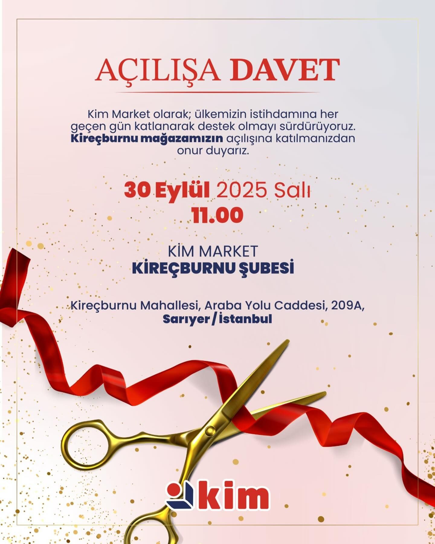 Kim Market Kireçburnu’nda Yeni Şube Açıyor