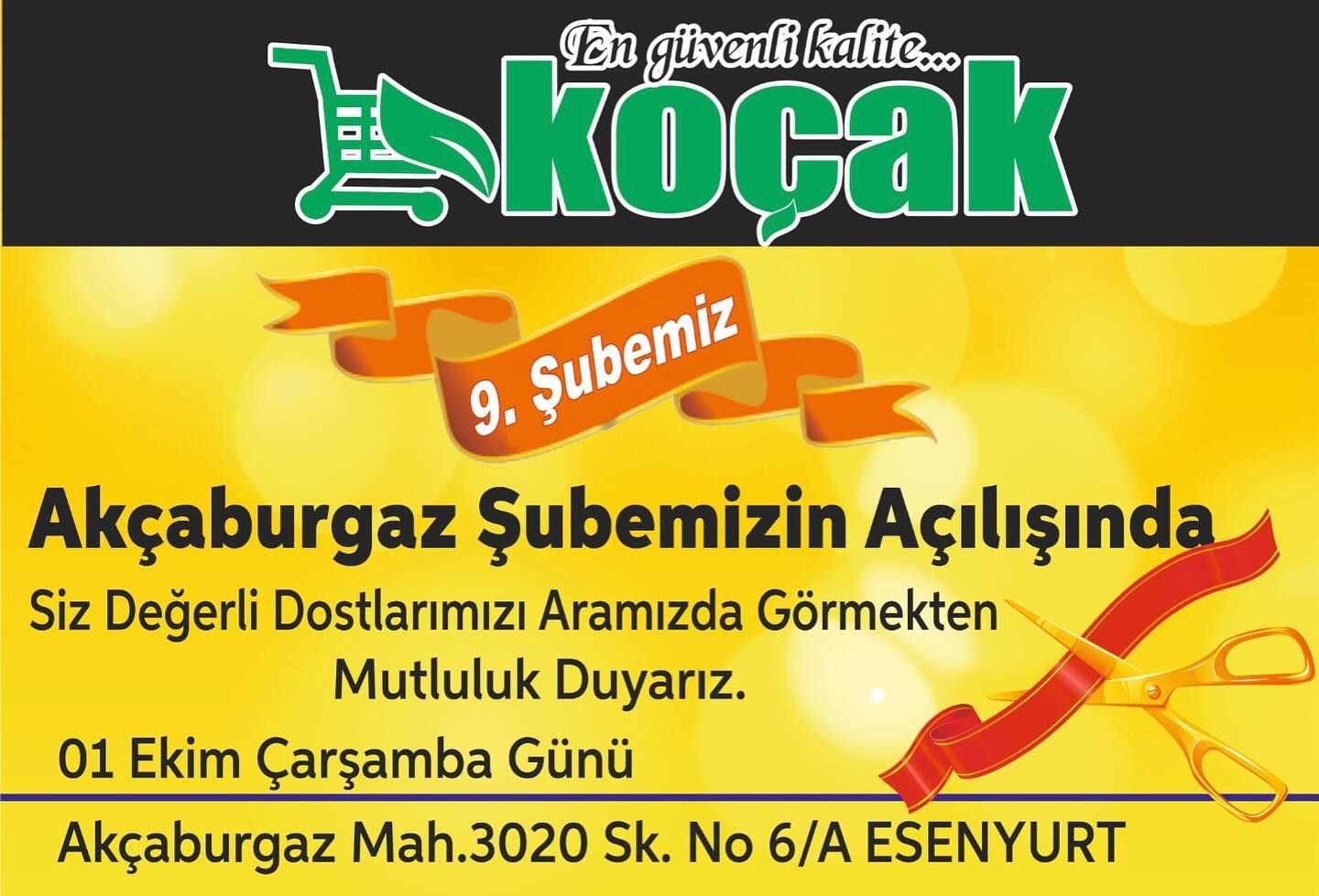Koçak Market Akçaburgaz’da Yeni Şube Açıyor